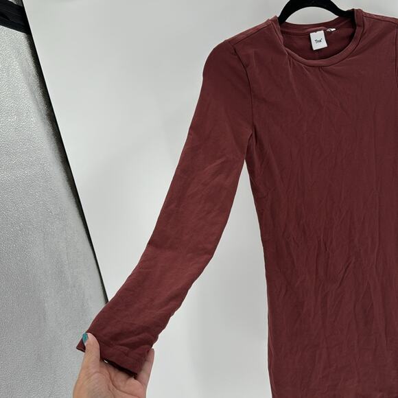 ARITZIA TNA Contour Crew Long-sleeved Mini Dress body on dress up or down size S - Picture 2 of 5